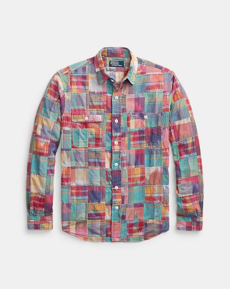 Camisas Ralph Lauren Classic Fit Patchwork Madras Workshirt Hombre 6321 Ikat Patchwork | RZXOHFQ-56 - vista 2