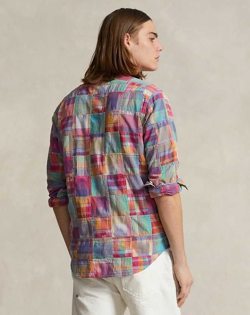 Camisas Ralph Lauren Classic Fit Patchwork Madras Workshirt Hombre 6321 Ikat Patchwork | RZXOHFQ-56 - vista 4