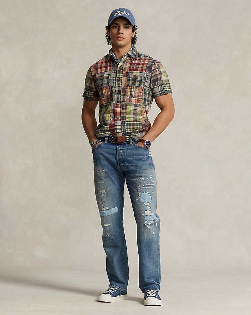 Camisas Ralph Lauren Classic Fit Patchwork Madras Workshirt Hombre Madras Patchwork | LTQYOGV-36 - vista 3