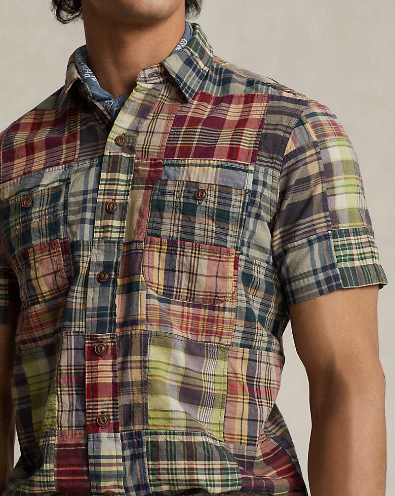 Camisas Ralph Lauren Classic Fit Patchwork Madras Workshirt Hombre Madras Patchwork | LTQYOGV-36 - vista 5