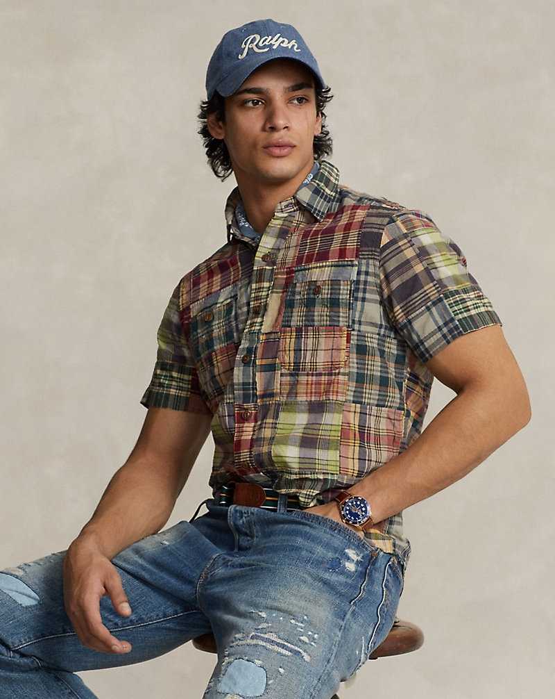 Camisas Ralph Lauren Classic Fit Patchwork Madras Workshirt Hombre Madras Patchwork | LTQYOGV-36 - vista 1
