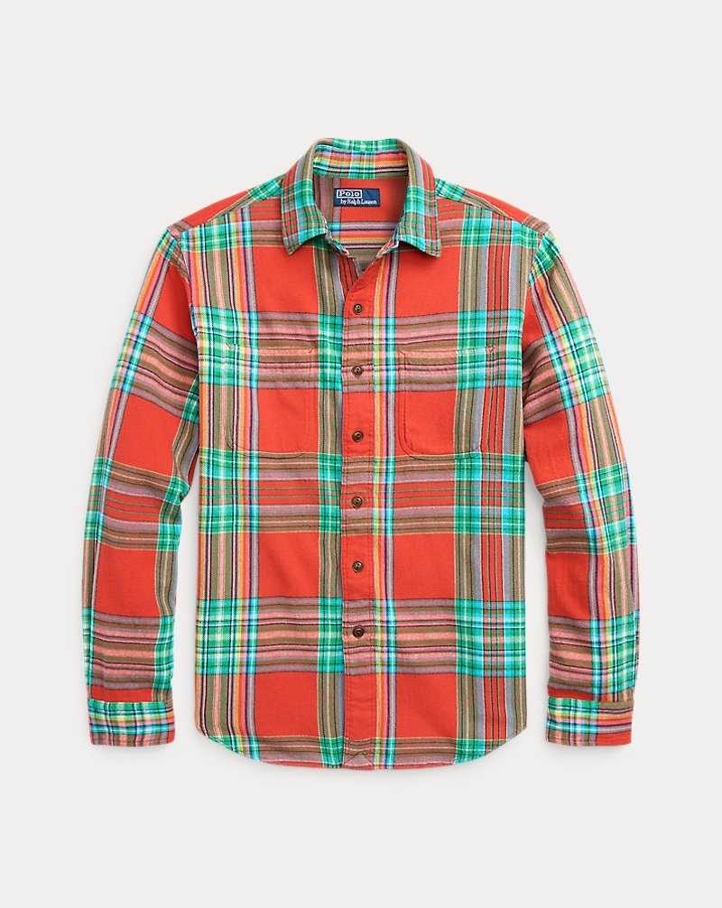 Camisas Ralph Lauren Classic Fit Plaid Flannel Workshirt Hombre Red/Green Multi | NIZPUFA-80 - vista 2