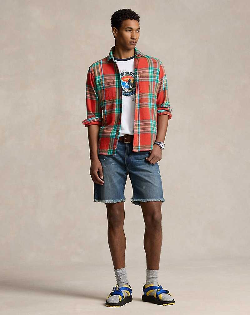 Camisas Ralph Lauren Classic Fit Plaid Flannel Workshirt Hombre Red/Green Multi | NIZPUFA-80 - vista 3