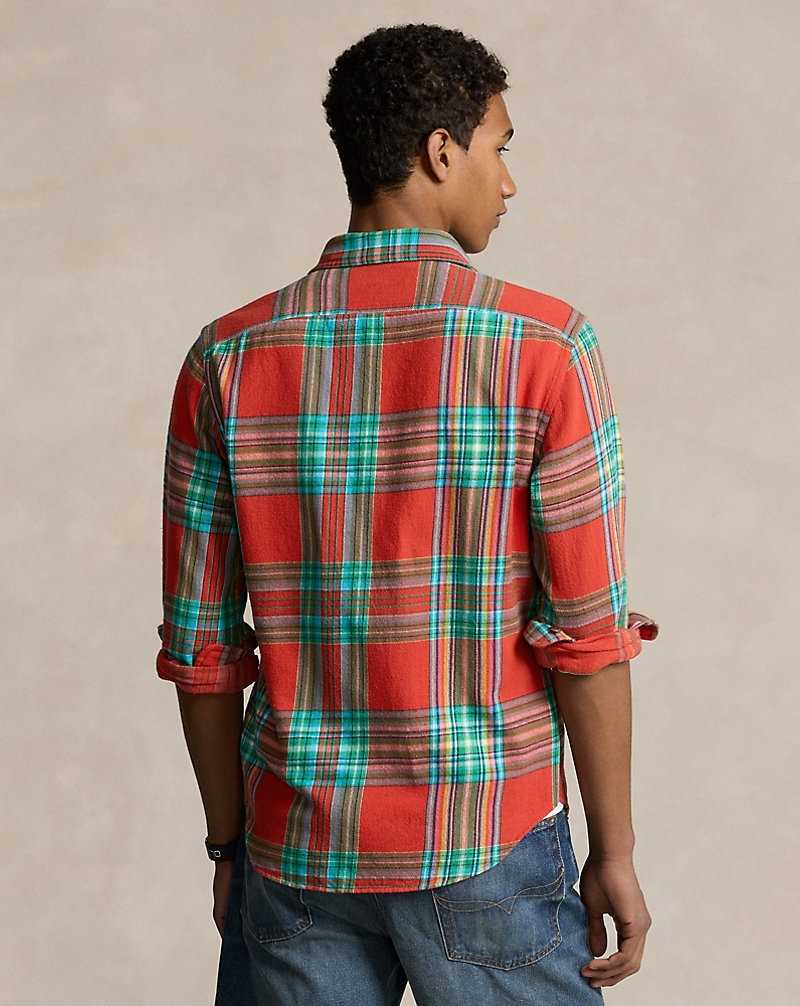 Camisas Ralph Lauren Classic Fit Plaid Flannel Workshirt Hombre Red/Green Multi | NIZPUFA-80 - vista 4