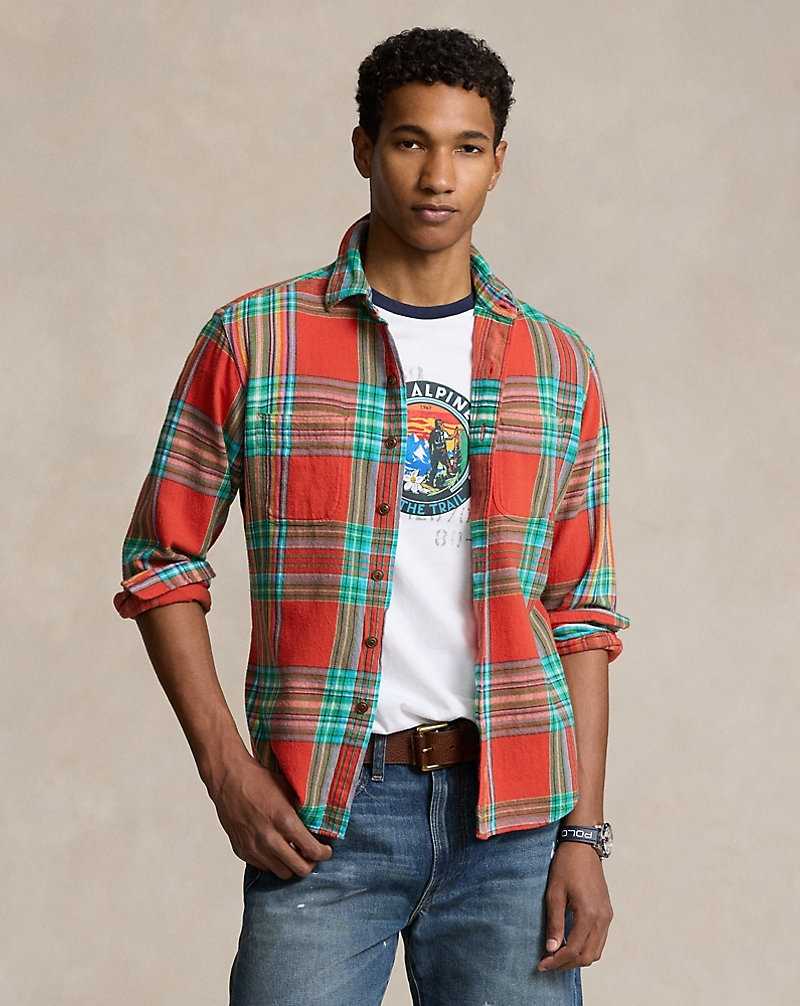Camisas Ralph Lauren Classic Fit Plaid Flannel Workshirt Hombre Red/Green Multi | NIZPUFA-80 - vista 1