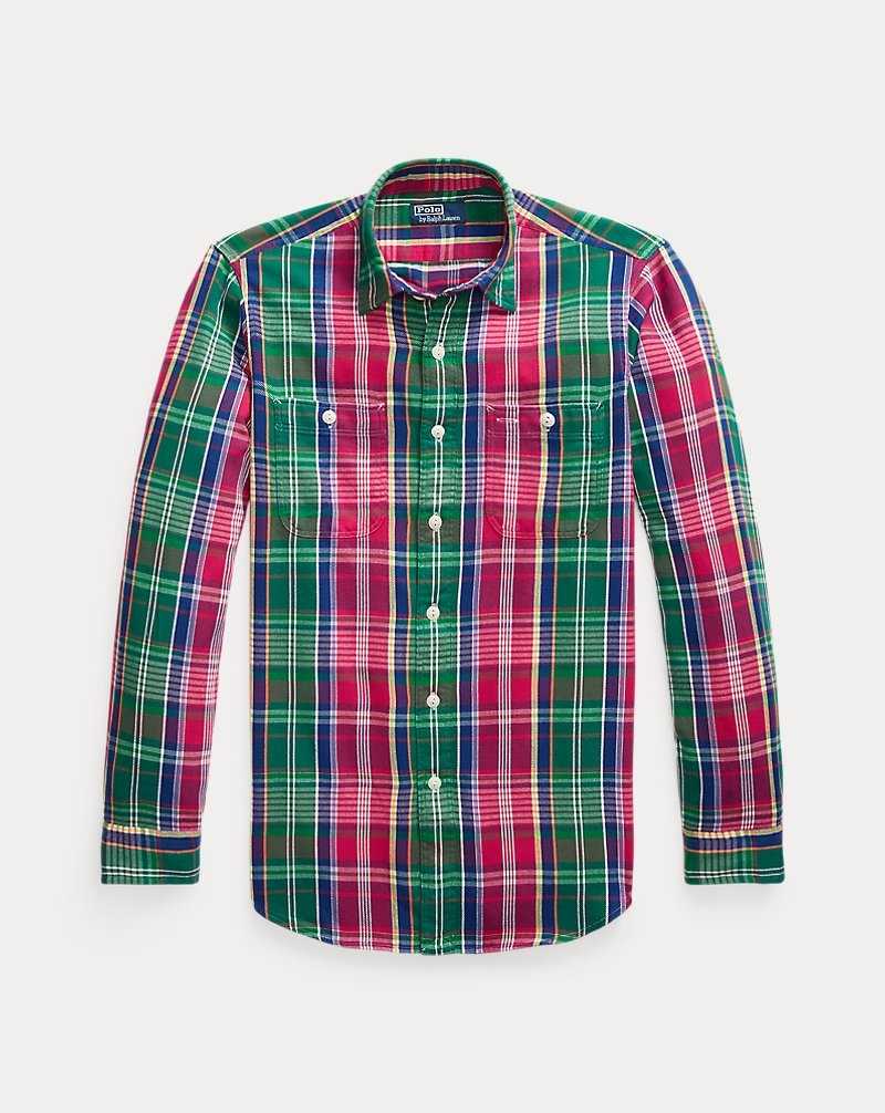 Camisas Ralph Lauren Classic Fit Plaid Flannel Workshirt Hombre Red/Green Multi | HAFTCLU-26 - vista 2