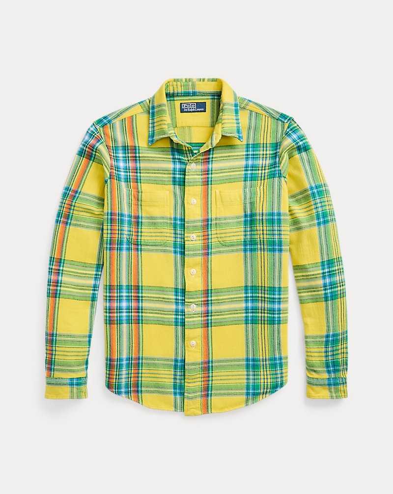 Camisas Ralph Lauren Classic Fit Plaid Flannel Workshirt Hombre Yellow/Green Multi | UKFPCDZ-39 - vista 2