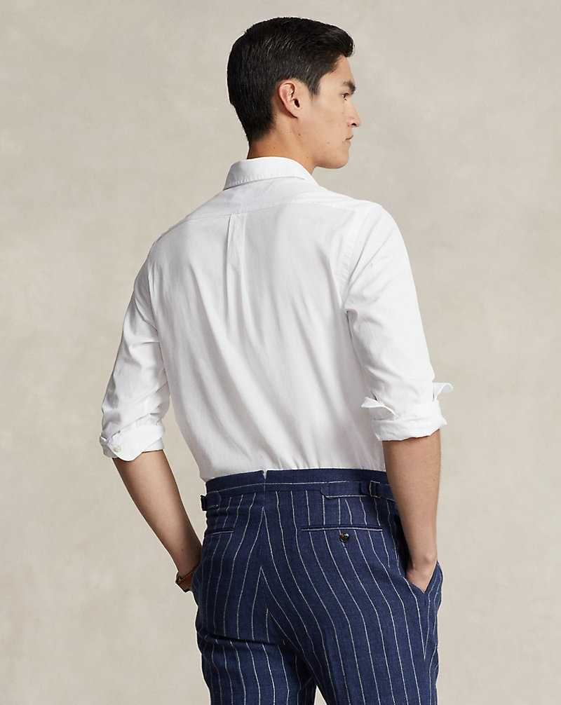 Camisas Ralph Lauren Classic Fit Poplin Hombre Blancos | OXILCZK-63 - vista 4