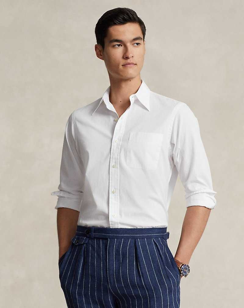Camisas Ralph Lauren Classic Fit Poplin Hombre Blancos | OXILCZK-63 - vista 1