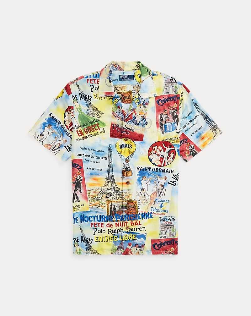 Camisas Ralph Lauren Classic Fit Printed Camp Hombre Azules | PUJEQDB-63 - vista 2