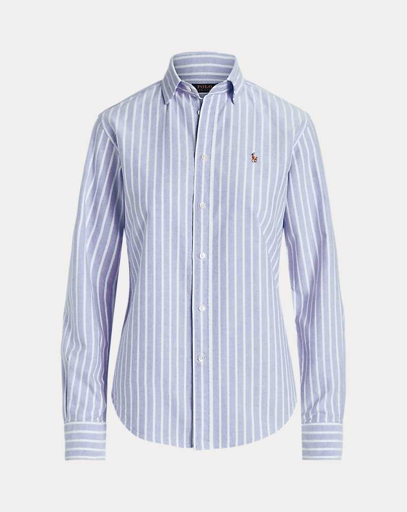Camisas Ralph Lauren Classic Fit Striped Oxford Mujer Azules | IETAOVG-28 - vista 2