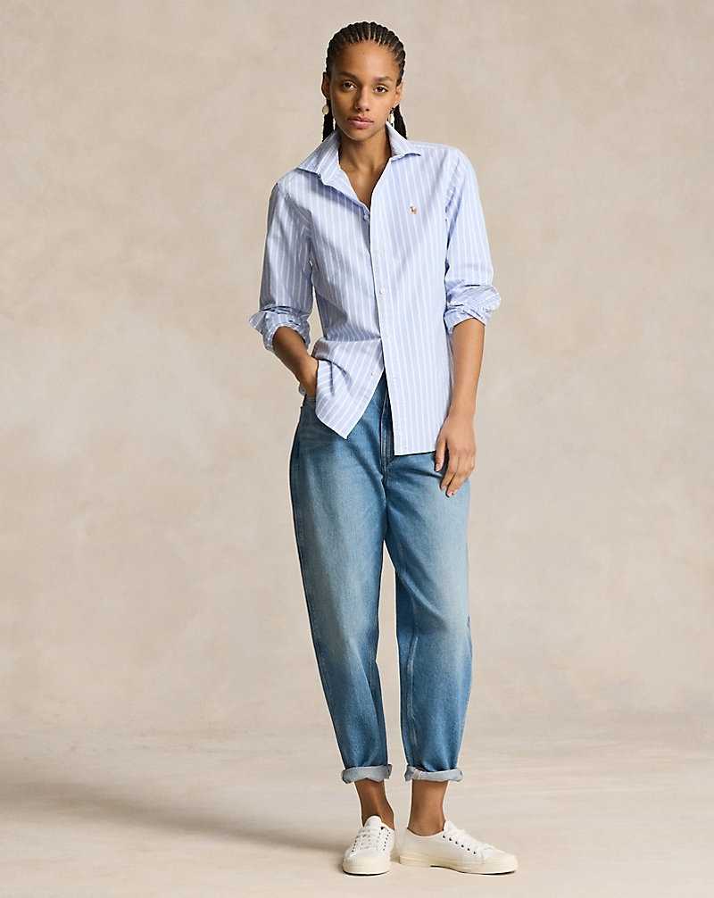 Camisas Ralph Lauren Classic Fit Striped Oxford Mujer Azules | IETAOVG-28 - vista 1