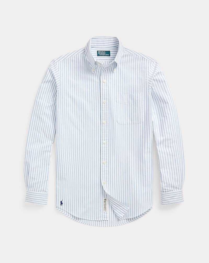 Camisas Ralph Lauren Classic Fit Striped Oxford Hombre Azules | LGZTUVE-47 - vista 2
