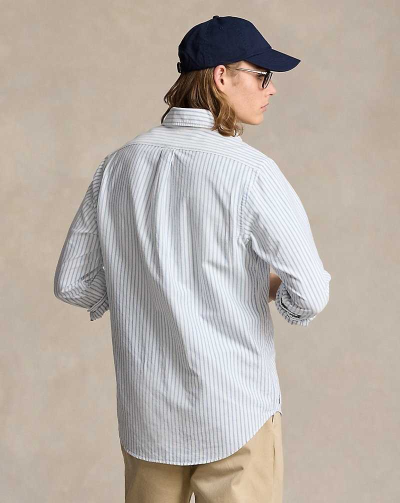 Camisas Ralph Lauren Classic Fit Striped Oxford Hombre Azules | LGZTUVE-47 - vista 4
