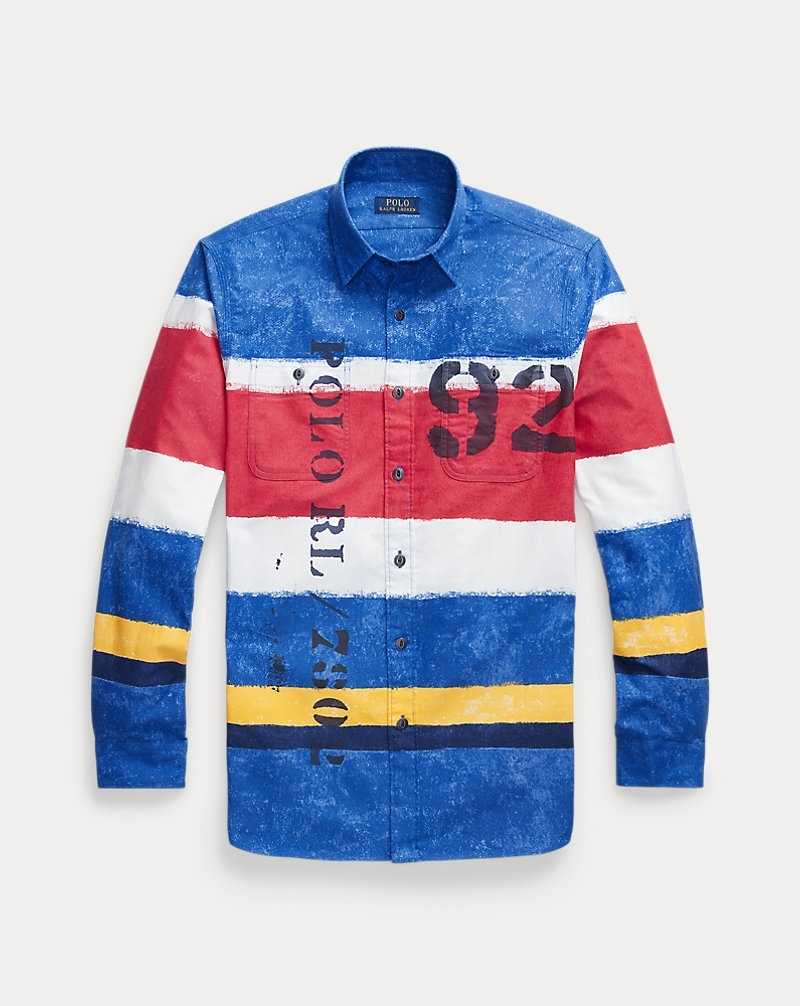 Camisas Ralph Lauren Classic Fit Striped Oxford Workshirt Hombre Painted Bateu Stripes | FQYMKDA-56 - vista 2