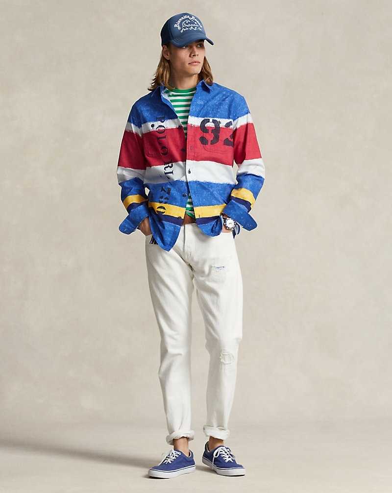 Camisas Ralph Lauren Classic Fit Striped Oxford Workshirt Hombre Painted Bateu Stripes | FQYMKDA-56 - vista 3