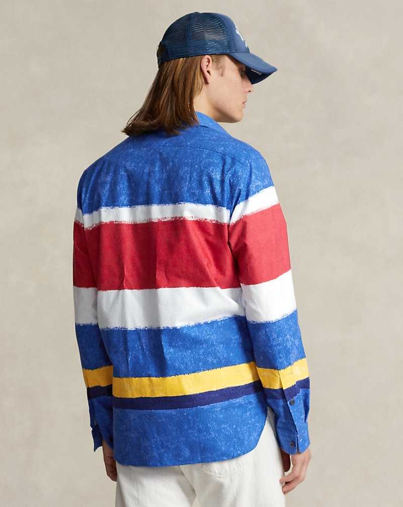 Camisas Ralph Lauren Classic Fit Striped Oxford Workshirt Hombre Painted Bateu Stripes | FQYMKDA-56 - vista 4
