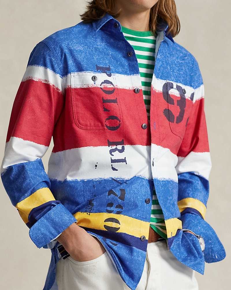 Camisas Ralph Lauren Classic Fit Striped Oxford Workshirt Hombre Painted Bateu Stripes | FQYMKDA-56 - vista 5