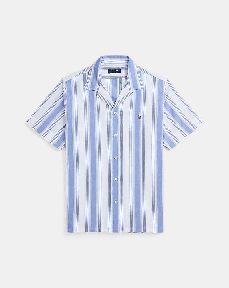 Camisas Ralph Lauren Classic Fit Striped Oxford Camp Hombre Blancos Azules | HIPVMNZ-79 - vista 2
