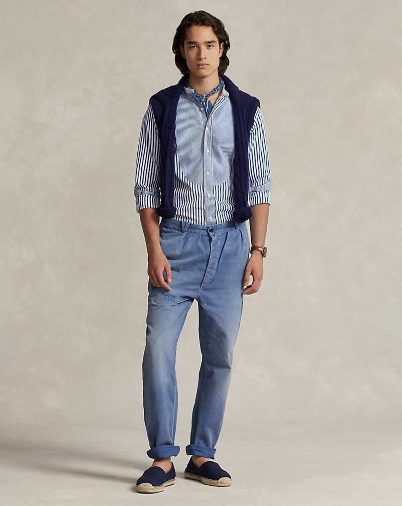 Camisas Ralph Lauren Classic Fit Striped Poplin Hombre 6247 Resort Funshirt | AYMCNFT-39 - vista 3