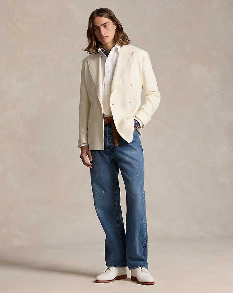 Camisas Ralph Lauren Classic Fit Textured Workshirt Hombre Blancos | ZNEUAVG-36 - vista 3