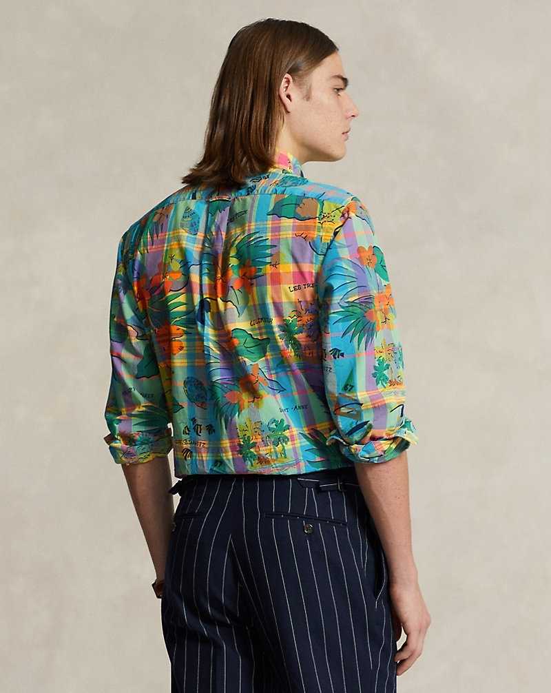 Camisas Ralph Lauren Classic Fit Tropical Madras Hombre 6322 Island Hopping Tropi | ZMGUPTX-58 - vista 4