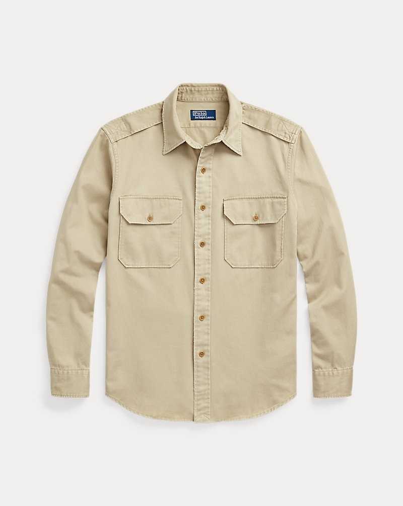 Camisas Ralph Lauren Classic Fit Twill Workshirt Hombre Kaki | PFYHAKV-95 - vista 2