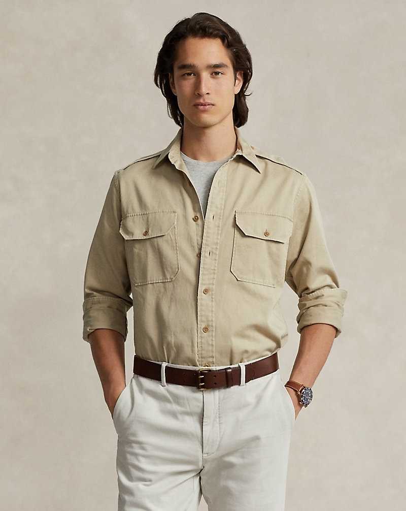 Camisas Ralph Lauren Classic Fit Twill Workshirt Hombre Kaki | PFYHAKV-95 - vista 1