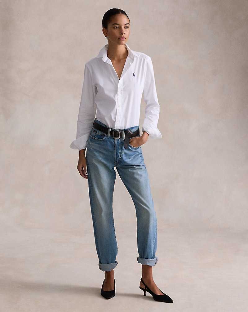 Camisas Ralph Lauren Cotton Mujer Blancos | JIDFUWE-96 - vista 3