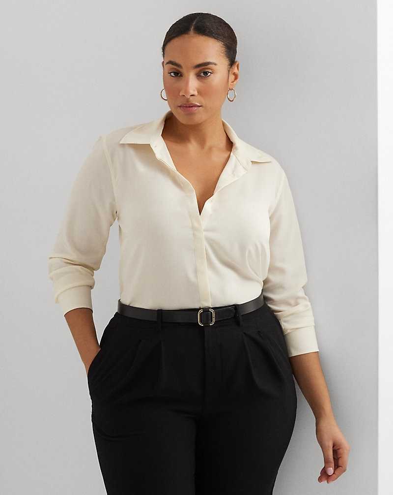 Camisas Ralph Lauren Crepe Mujer Creme | HTZMUIJ-56 - vista 1