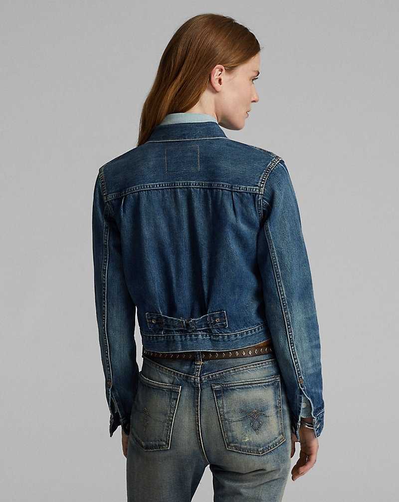 Camisas Ralph Lauren Cropped Denim Mujer Azules | HYTRNQE-23 - vista 4