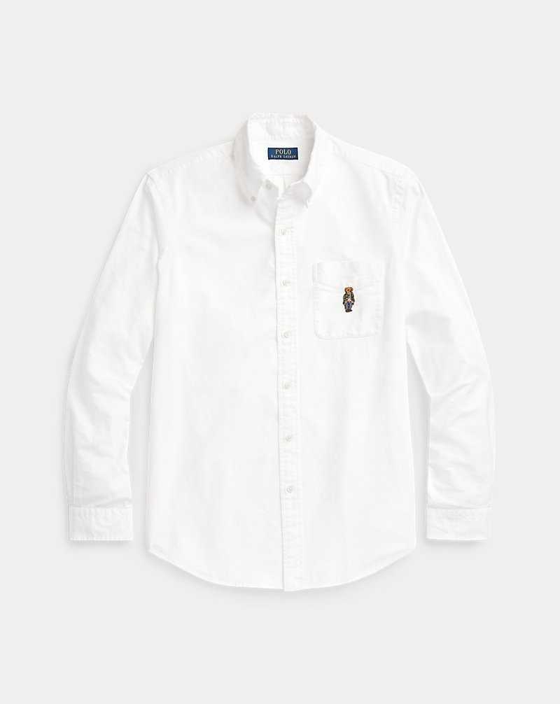 Camisas Ralph Lauren Custom Fit Bear Oxford Hombre Blancos | GCWRYSN-26 - vista 2