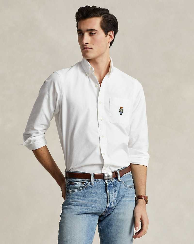 Camisas Ralph Lauren Custom Fit Bear Oxford Hombre Blancos | GCWRYSN-26 - vista 1