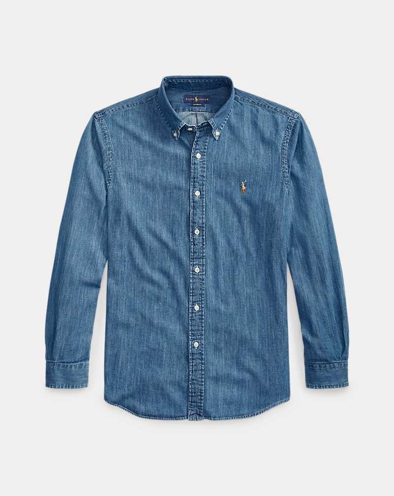 Camisas Ralph Lauren Custom Fit Denim Hombre Denim | YZUXRJV-92 - vista 2