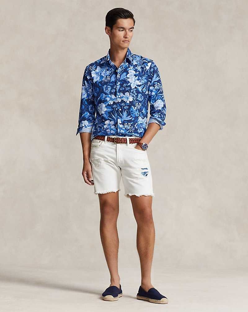 Camisas Ralph Lauren Custom Fit Floral Oxford Hombre Azul Marino | KQASZTR-74 - vista 3