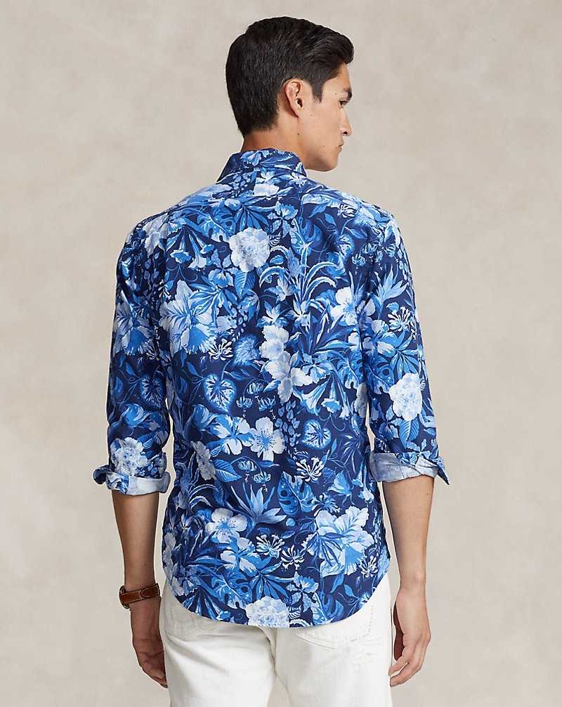 Camisas Ralph Lauren Custom Fit Floral Oxford Hombre Azul Marino | KQASZTR-74 - vista 4