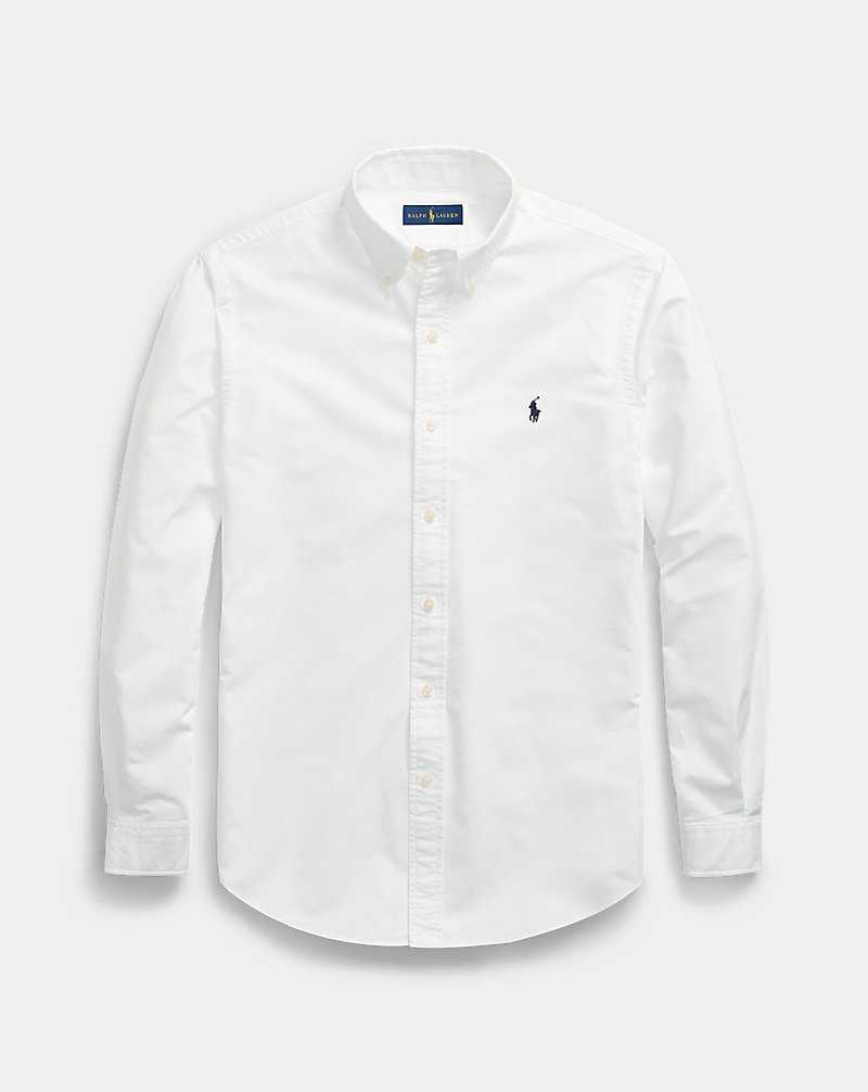 Camisas Ralph Lauren Custom Fit Garment-Dyed Oxford Hombre Blancos | MUHARTG-42 - vista 2