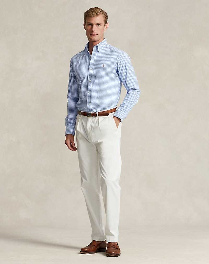 Camisas Ralph Lauren Custom Fit Gingham Oxford Hombre Azules | MOIKEPW-87 - vista 3