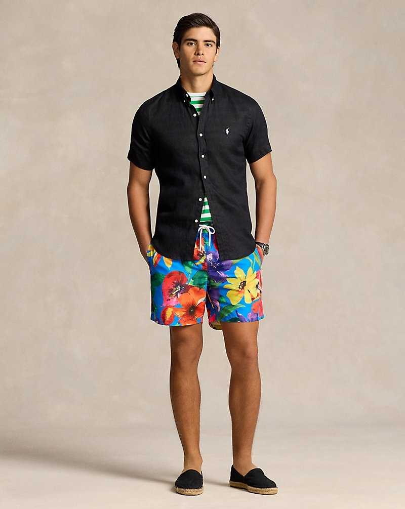 Camisas Ralph Lauren Custom Fit Linen Hombre Negros | ZOVFGYI-30 - vista 3