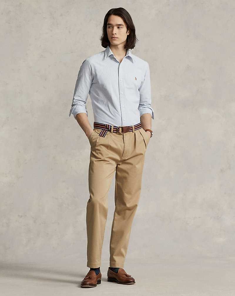 Camisas Ralph Lauren Custom Fit Oxford Hombre Rayas | ARICWFE-85 - vista 3