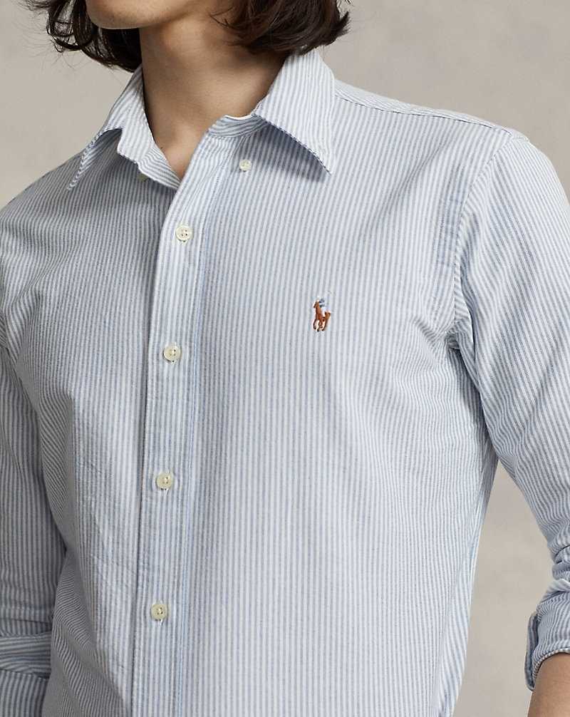 Camisas Ralph Lauren Custom Fit Oxford Hombre Rayas | ARICWFE-85 - vista 5