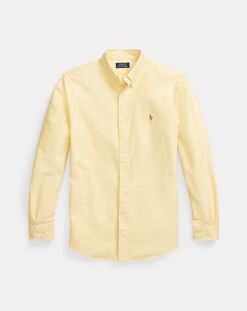 Camisas Ralph Lauren Custom Fit Oxford Hombre Amarillos | VPUXAMF-40 - vista 2