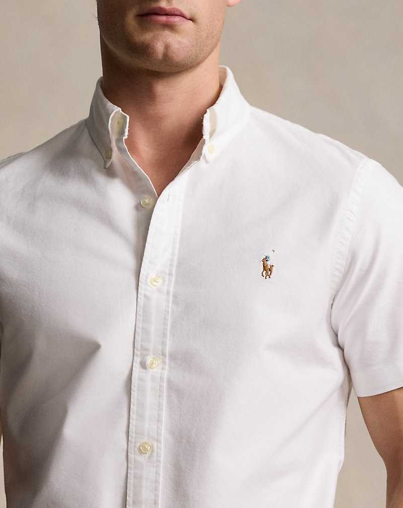 Camisas Ralph Lauren Custom Fit Oxford Hombre Blancos | SOUNJAY-06 - vista 5