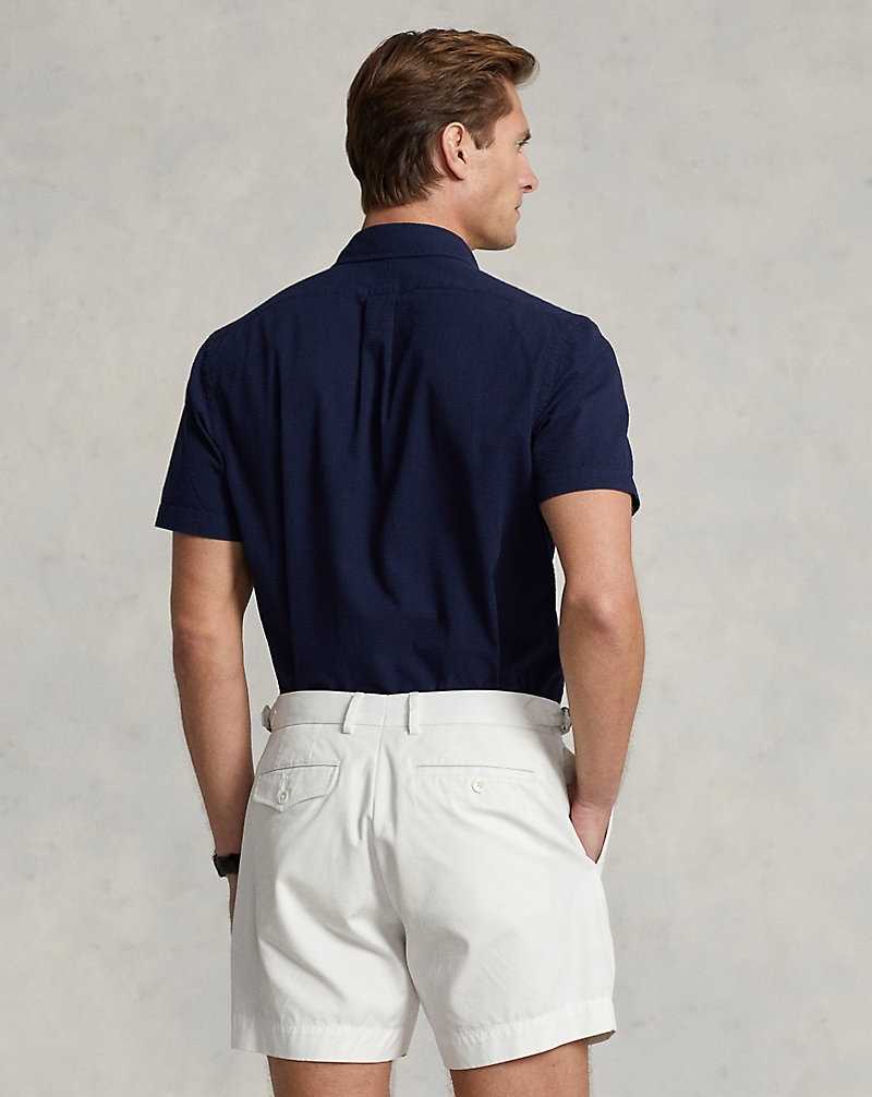 Camisas Ralph Lauren Custom Fit Seersucker Hombre Azul Marino | KLWJGXF-70 - vista 4