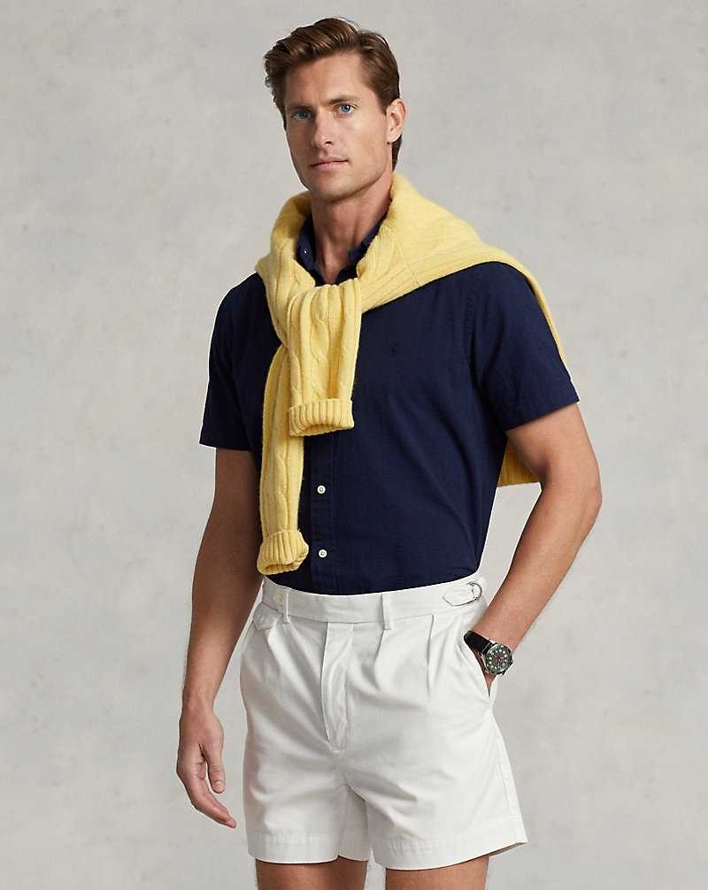 Camisas Ralph Lauren Custom Fit Seersucker Hombre Azul Marino | KLWJGXF-70 - vista 1