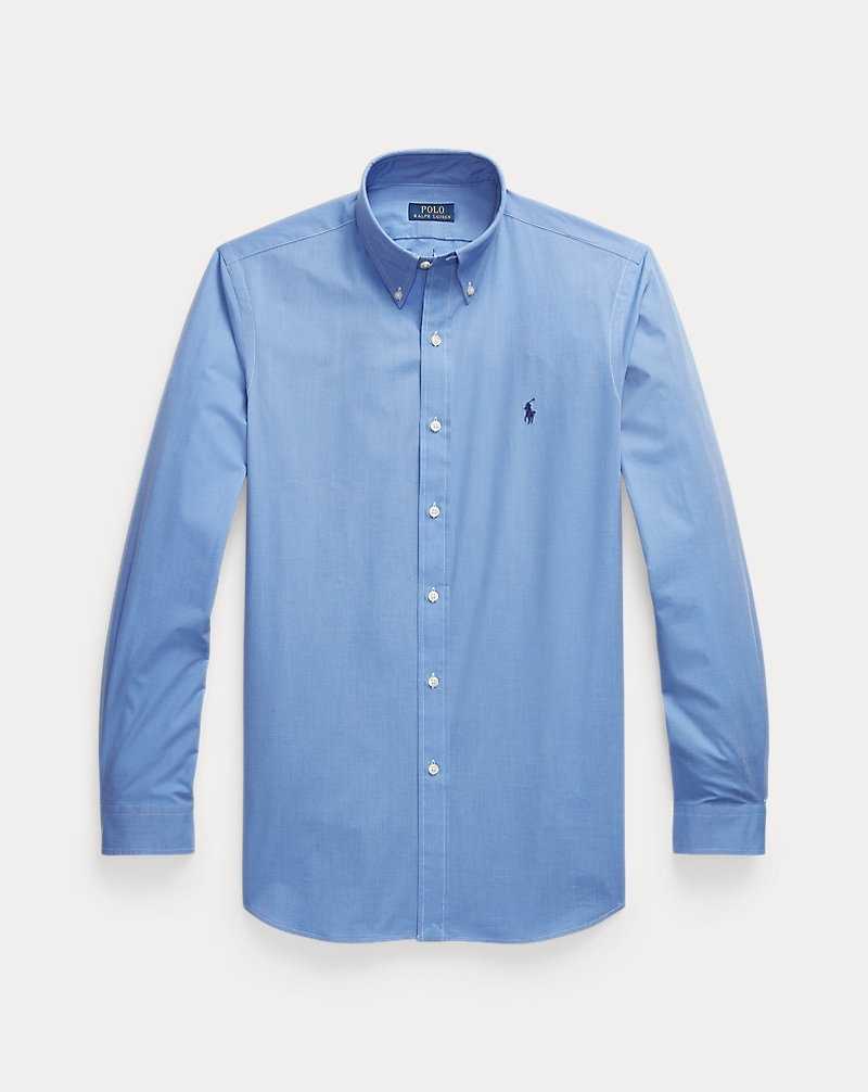 Camisas Ralph Lauren Custom Fit Stretch Poplin Hombre Azules | HIYTBQG-68 - vista 2