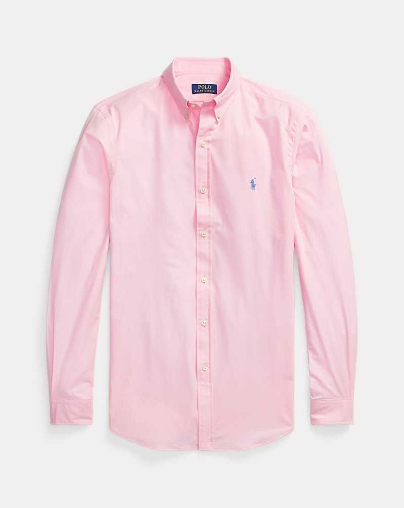 Camisas Ralph Lauren Custom Fit Stretch Poplin Hombre Rosas | QLVRZXM-42 - vista 2