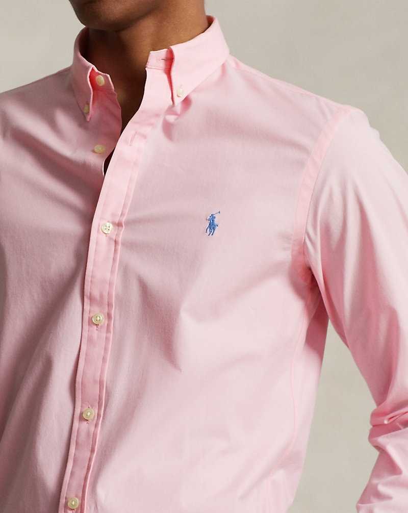 Camisas Ralph Lauren Custom Fit Stretch Poplin Hombre Rosas | QLVRZXM-42 - vista 5
