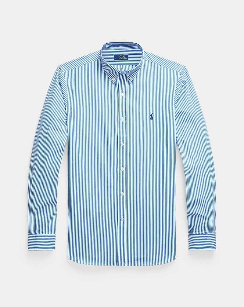 Camisas Ralph Lauren Custom Fit Striped Stretch Poplin Hombre Azules | CHYGLFU-15 - vista 2