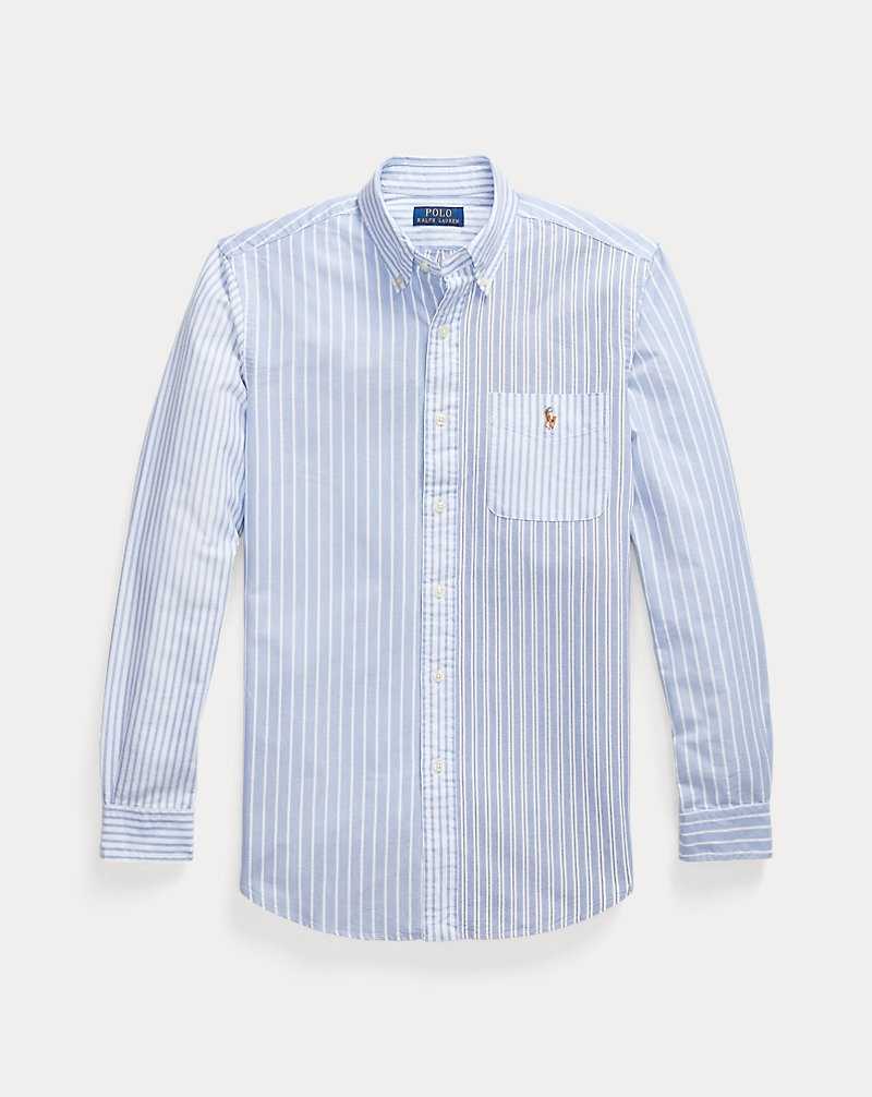 Camisas Ralph Lauren Custom Fit Striped Oxford Fun Hombre Azules | QKYUOJN-02 - vista 2